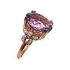 D'Joy Amethyst Rose Gold Over Sterling Silver Cocktail Ring Size 9.5 7.3 GImage - 1