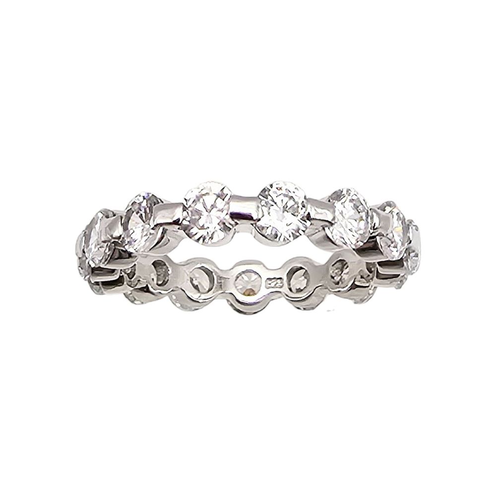 Cubic Zirconia Sterling Silver Eternity Ring Size 8.75 4.5 G