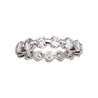 Cubic Zirconia Sterling Silver Eternity Ring Size 8.75 4.5 G