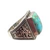 D'Joy Turquoise Southwestern Sterling Silver Thunderbird Kokopelli Ring Size 10.75 10.6 GImage - 1