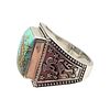 D'Joy Turquoise Southwestern Sterling Silver Thunderbird Kokopelli Ring Size 10.75 10.6 GImage - 2