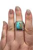 D'Joy Turquoise Southwestern Sterling Silver Thunderbird Kokopelli Ring Size 10.75 10.6 GImage - 3