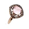 YGI Pink Stone Rose Gold Over Sterling Silver Cocktail Ring Size 5.75 3 GImage - 1