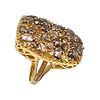 D'Joy Diamond Gold Over Sterling Silver Cocktail Ring Size 7.5 8.5 GImage - 1