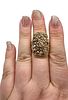 D'Joy Diamond Gold Over Sterling Silver Cocktail Ring Size 7.5 8.5 GImage - 2