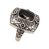 D'Joy Black Stone Sterling Silver Ring Size 7.75 5.6 GImage - 1