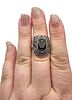 D'Joy Black Stone Sterling Silver Ring Size 7.75 5.6 GImage - 2
