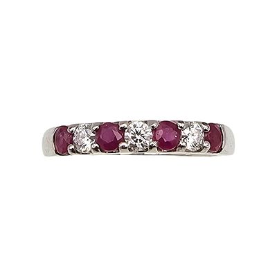 D'Joy Ruby Diamond Sterling Silver Cocktail Ring Size 9.5 2.9 G