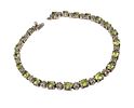 Diamond Peridot Sterling Silver Tennis Bracelet 14.3 GImage - 1