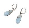 Topaz Larimar Sterling Silver Dangle Earrings 5.9 G. Topaz larimar Sterling Silver Drop Dangle Image - 1
