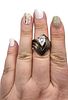 SETA Rhinestone Sterling Silver Cocktail Ring Size 8.25 10 GImage - 2