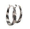 JMC Rhinestone Sterling Silver Hoop Earrings 7.4 G. JMC Rhinestone Sterling Silver Hoop Earrings Image - 1