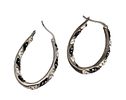 JMC Rhinestone Sterling Silver Hoop Earrings 7.4 G. JMC Rhinestone Sterling Silver Hoop Earrings Image - 2