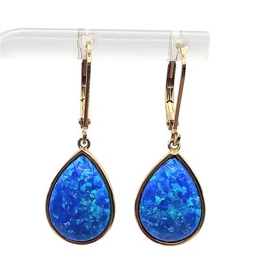 BBJ Opal Gold Over Sterling Silver Dangle Earrings 4 G. BBJ Opal Gold Over Sterling Silver Drop