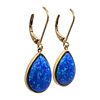 BBJ Opal Gold Over Sterling Silver Dangle Earrings 4 G. BBJ Opal Gold Over Sterling Silver Drop Image - 1