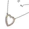 Rhinestone Sterling Silver Heart Necklace 5.7 GImage - 1