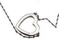Rhinestone Sterling Silver Heart Necklace 5.7 GImage - 2