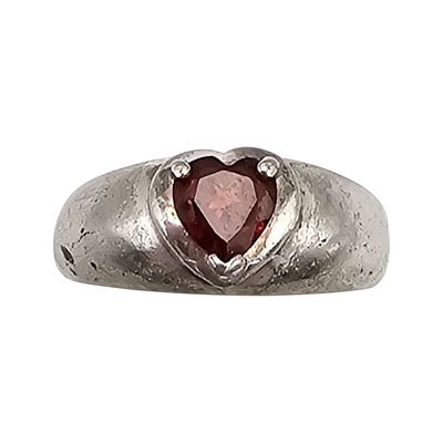 JC Garnet Sterling Silver Cocktail Ring Size 7.5 4.7 G. JC garnet Sterling Silver Cocktail Ring