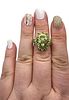 Stauer Peridot Sterling Silver Cocktail Ring Size 7.5 4.4 GImage - 2