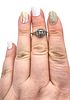 Rhinestone Sterling Silver Cocktail Ring Size 5.75 2.9 GImage - 2
