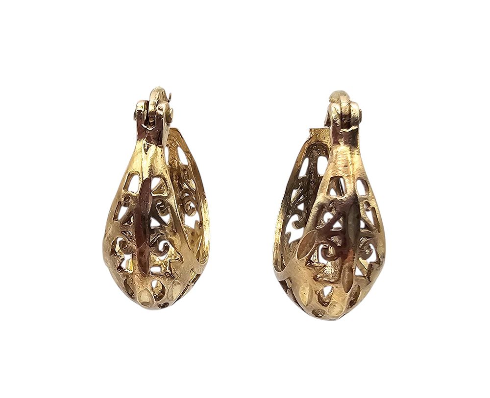 Gold Over Sterling Silver Hoop Earrings 3.2 G