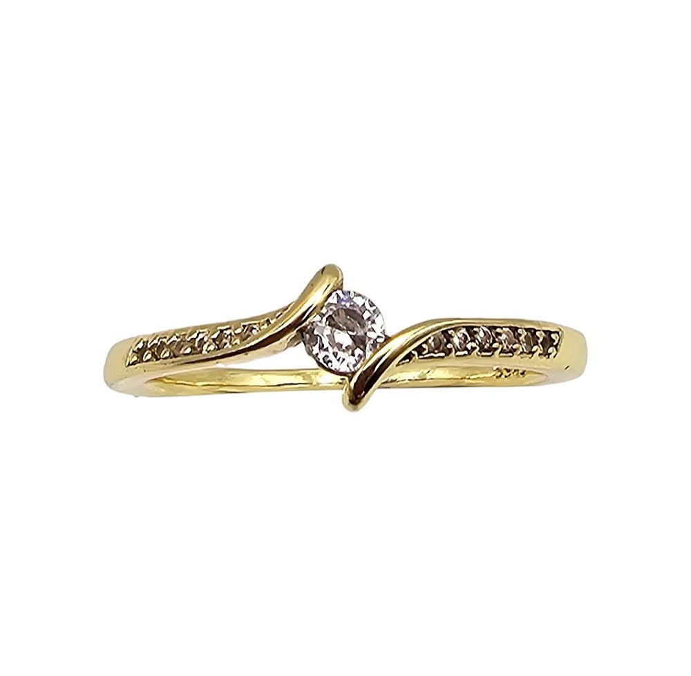 Rhinestone Gold Over Sterling Silver Cocktail Ring Size 9.25 2.1 G
