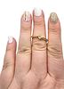 Rhinestone Gold Over Sterling Silver Cocktail Ring Size 9.25 2.1 GImage - 2