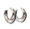 SUN Diamond Sterling Silver Hoop Earrings 3.8 GImage - 1