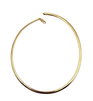 Italy Gold Over Sterling Silver Omega Chain Necklace 14.8 G