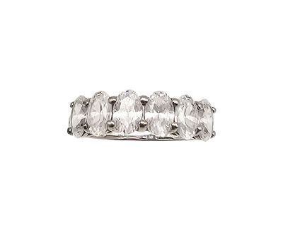 Cubic Zirconia Sterling Silver Cocktail Ring Size 6.75 3.1 G