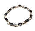 Topaz Sapphire Sterling Silver Tennis Bracelet 14.7 GImage - 1