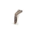 Rhinestone Sterling Silver Zig Zag Ring Size 8 4.2 GImage - 1