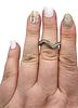 Rhinestone Sterling Silver Zig Zag Ring Size 8 4.2 GImage - 2