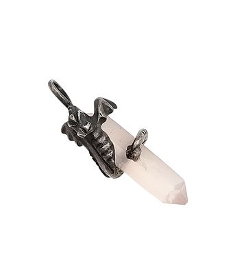 Rose Quartz Sterling Silver Dragon Pendant 4.2 G. Rose Quartz Sterling Silver Dragon Pendant 4.2 g