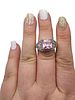 Rhinestone Sterling Silver Cocktail Ring Size 8.75 7.2 GImage - 2