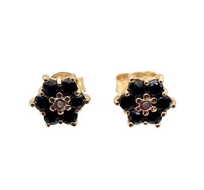 BBJ Sapphire Diamond Gold Over Sterling Silver Earrings 2.6 G