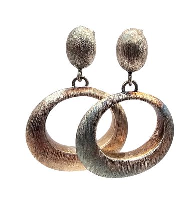 Italy Sterling Silver Textured Dangle Earrings 9.8 G. Italy Sterling Silver Textured Drop Dangle