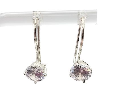 IBB Rhinestone Sterling Silver Dangle Earrings 2.1 G. IBB Rhinestone Sterling Silver Drop Dangle