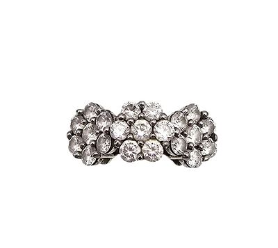SJD Rhinestone Sterling Silver Flower Ring Size 5.5 4.2 G