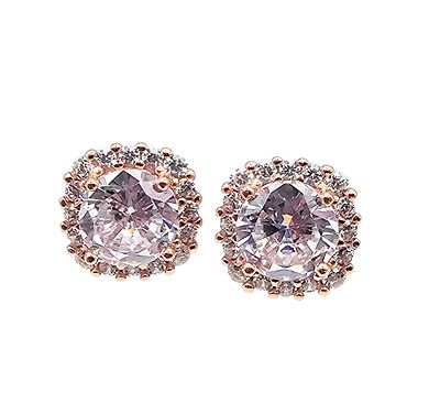 Rhinestone Sterling Silver Earrings 2.9 G