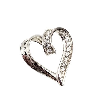 Ross Simons Rhinestone Sterling Silver Heart Pendant 3.1 G. Ross Simons Rhinestone Sterling