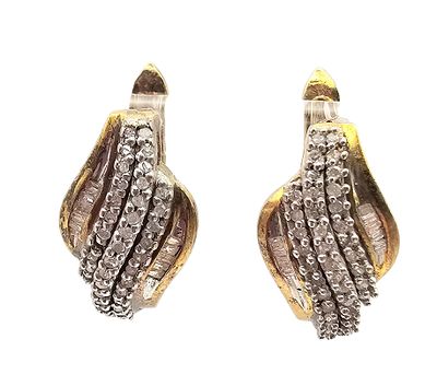 OTC Diamond Gold Over Sterling Silver Hoop Earrings 5.2 G