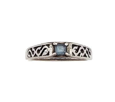 Topaz Sterling Silver Filigree Cocktail Ring Size 7.75 2.6 G