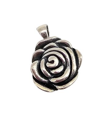 Y Sterling Silver Hollow Form Rose Pendant 2.6 G. Y sterling Silver Hollow Form Rose Pendant 2.6 G