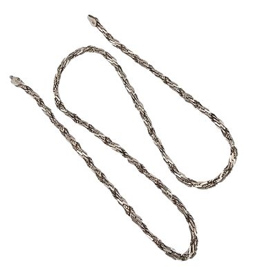 Italy Sterling Silver Serpentine Chain Necklace 11.3 G as is no clasp