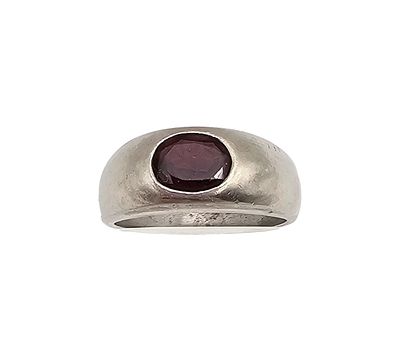 FAS Garnet Sterling Silver Cocktail Ring Size 6.5 3.8 G