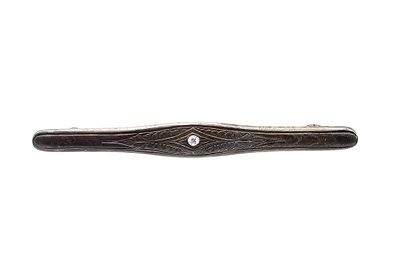 Vintage Rhinestone Sterling Silver Bar Pin 3.2 G