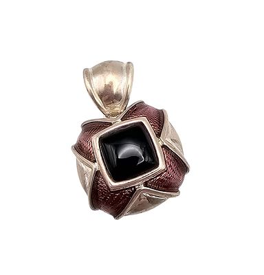 CIA Enamel Sterling Silver Pendant 13.4 G
