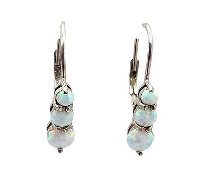 FAS Opal Sterling Silver Dangle Earrings 2.3 G. FAS Opal Sterling silver Drop Dangle Earrings 2.3 G