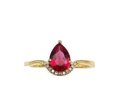 DK Ruby Gold Over Sterling Silver Cocktail Ring Size 9.5 2.7 G